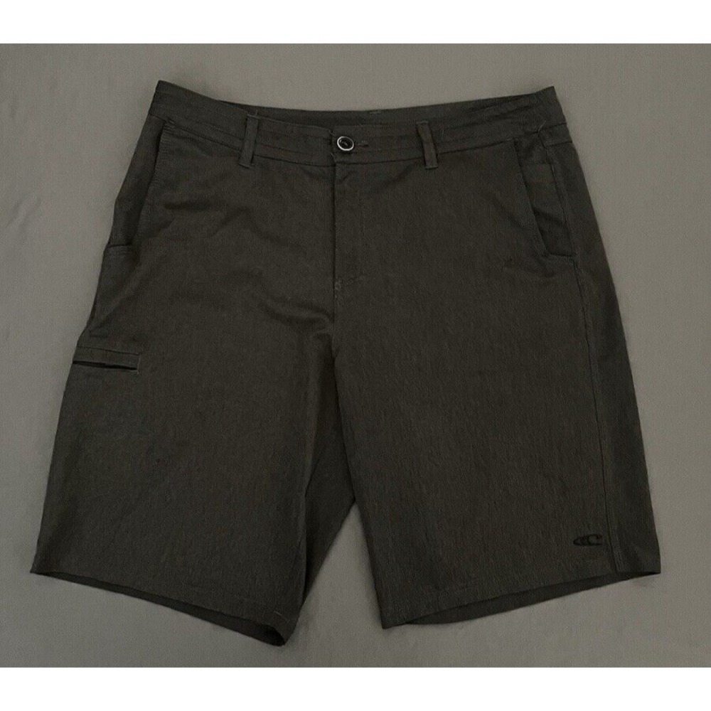 O'Neill Mens Size 34 Black Gray Pockets Lightweight Casual Athletic Shorts